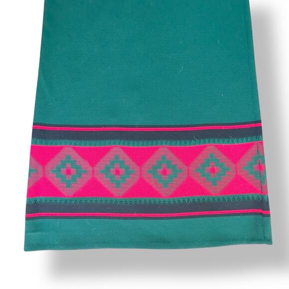 Vintage Dalton Knit Maxi Skirt Southwestern Aztec Print Green & Magenta Sz Med - Picture 5 of 8